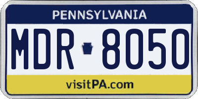 PA license plate MDR8050