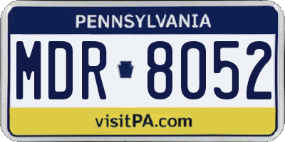 PA license plate MDR8052