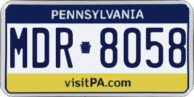 PA license plate MDR8058