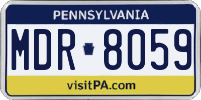 PA license plate MDR8059