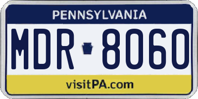 PA license plate MDR8060
