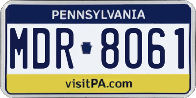 PA license plate MDR8061