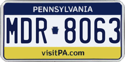 PA license plate MDR8063