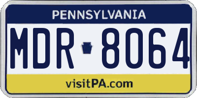 PA license plate MDR8064