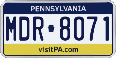 PA license plate MDR8071