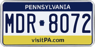 PA license plate MDR8072