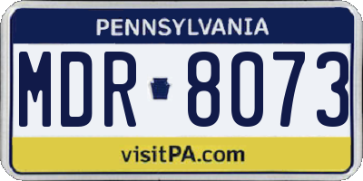 PA license plate MDR8073