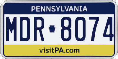 PA license plate MDR8074