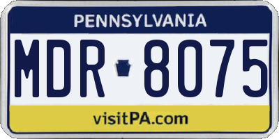 PA license plate MDR8075