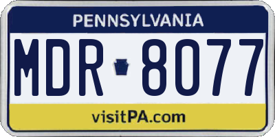 PA license plate MDR8077