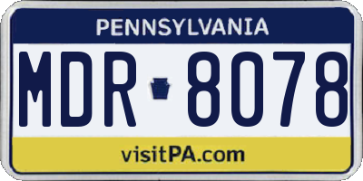 PA license plate MDR8078