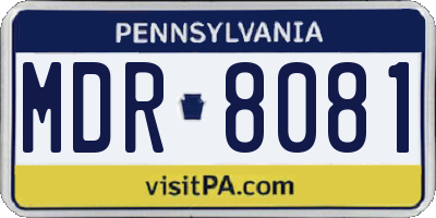 PA license plate MDR8081
