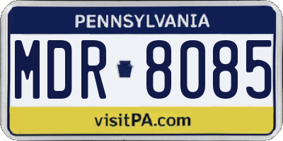 PA license plate MDR8085