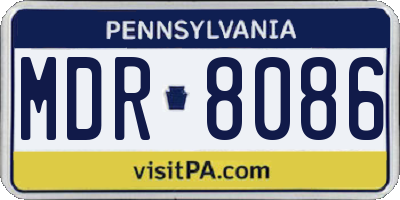 PA license plate MDR8086
