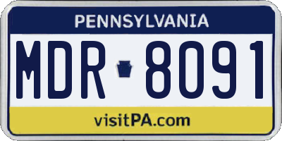 PA license plate MDR8091