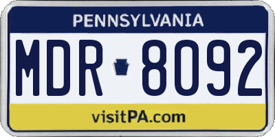 PA license plate MDR8092