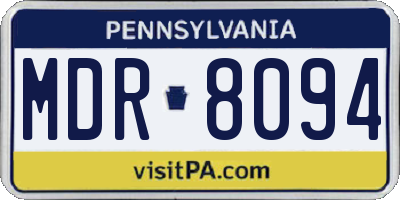 PA license plate MDR8094
