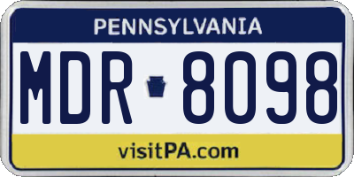 PA license plate MDR8098