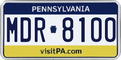 PA license plate MDR8100