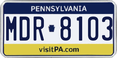 PA license plate MDR8103