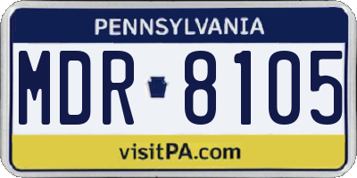 PA license plate MDR8105