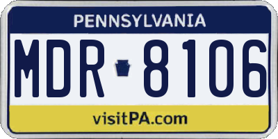 PA license plate MDR8106