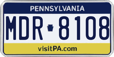 PA license plate MDR8108