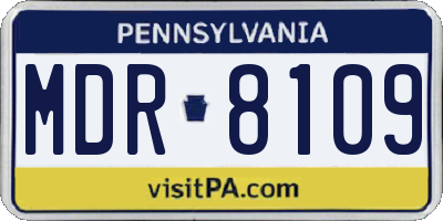 PA license plate MDR8109