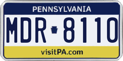 PA license plate MDR8110