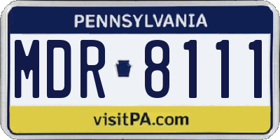 PA license plate MDR8111