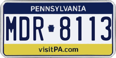 PA license plate MDR8113