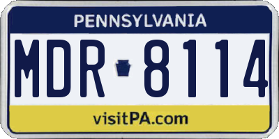 PA license plate MDR8114
