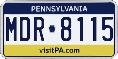 PA license plate MDR8115