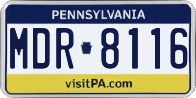 PA license plate MDR8116