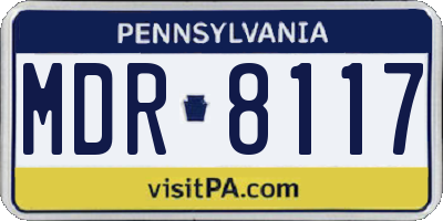 PA license plate MDR8117