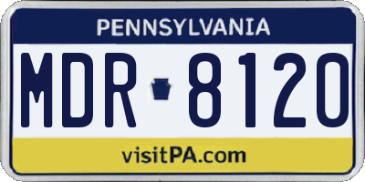 PA license plate MDR8120