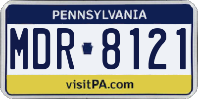 PA license plate MDR8121