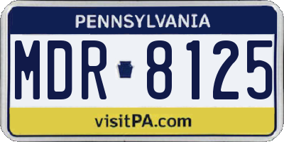 PA license plate MDR8125