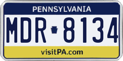 PA license plate MDR8134