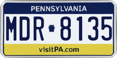 PA license plate MDR8135