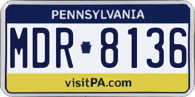 PA license plate MDR8136