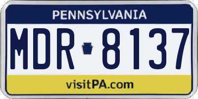 PA license plate MDR8137
