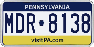 PA license plate MDR8138