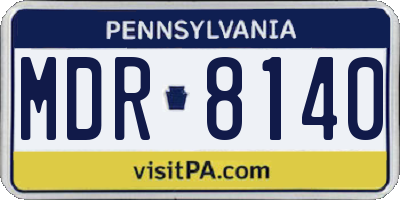 PA license plate MDR8140
