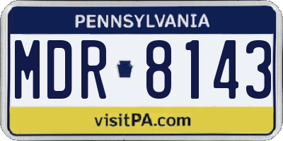 PA license plate MDR8143
