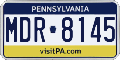PA license plate MDR8145
