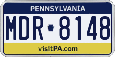 PA license plate MDR8148