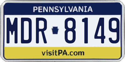 PA license plate MDR8149