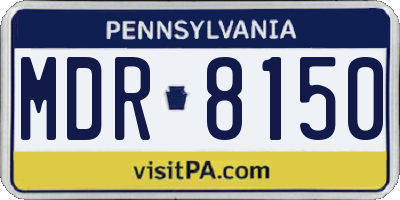 PA license plate MDR8150
