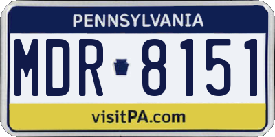 PA license plate MDR8151